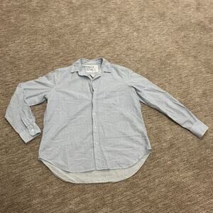 Frank & Eileen XS collared button shirt top long sleeve floral white blue